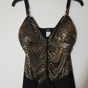 Black and Gold Night Out Top